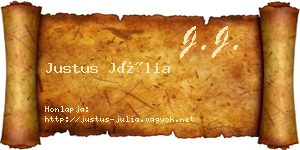 Justus Júlia névjegykártya