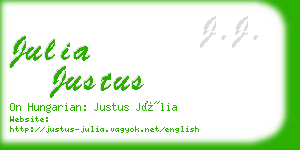 julia justus business card